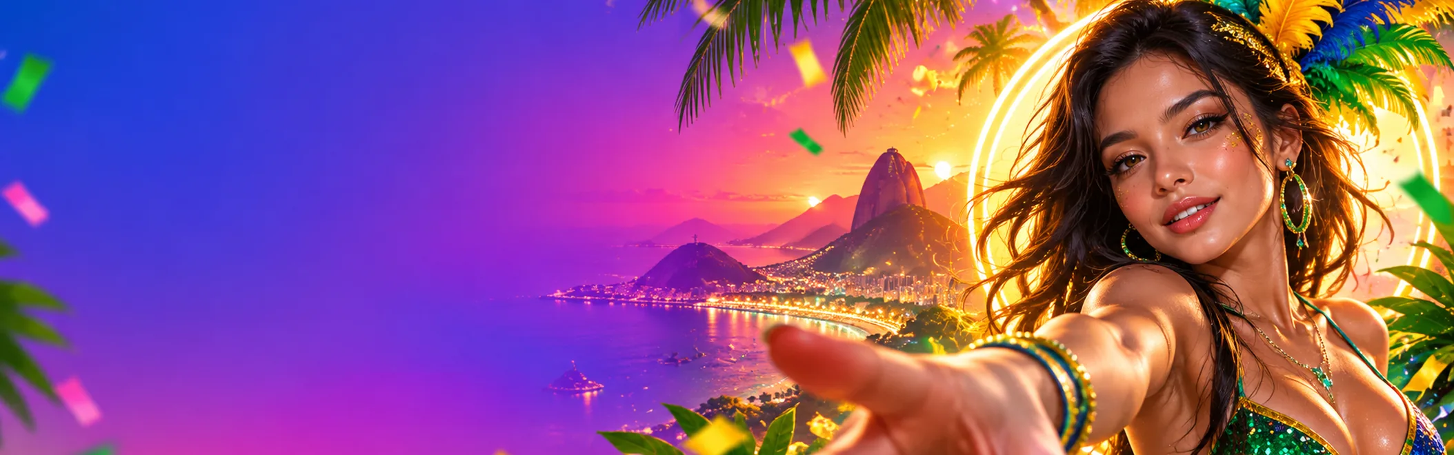 Passista com o Pão de Açúcar ao pôr do sol, Glory Casino Brasil